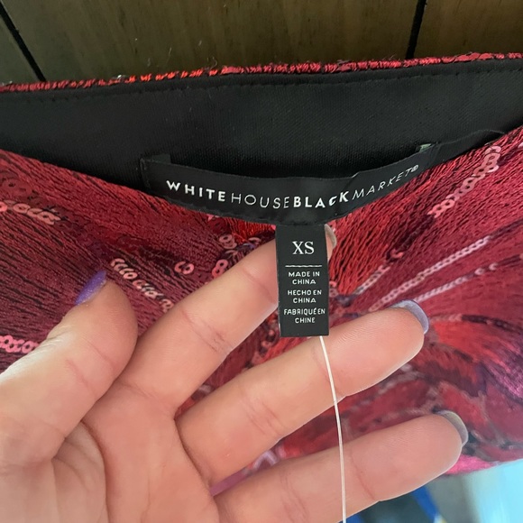 NWT Red Sequin Camisole Black House White Market NEW XS - Picture 3 of 5